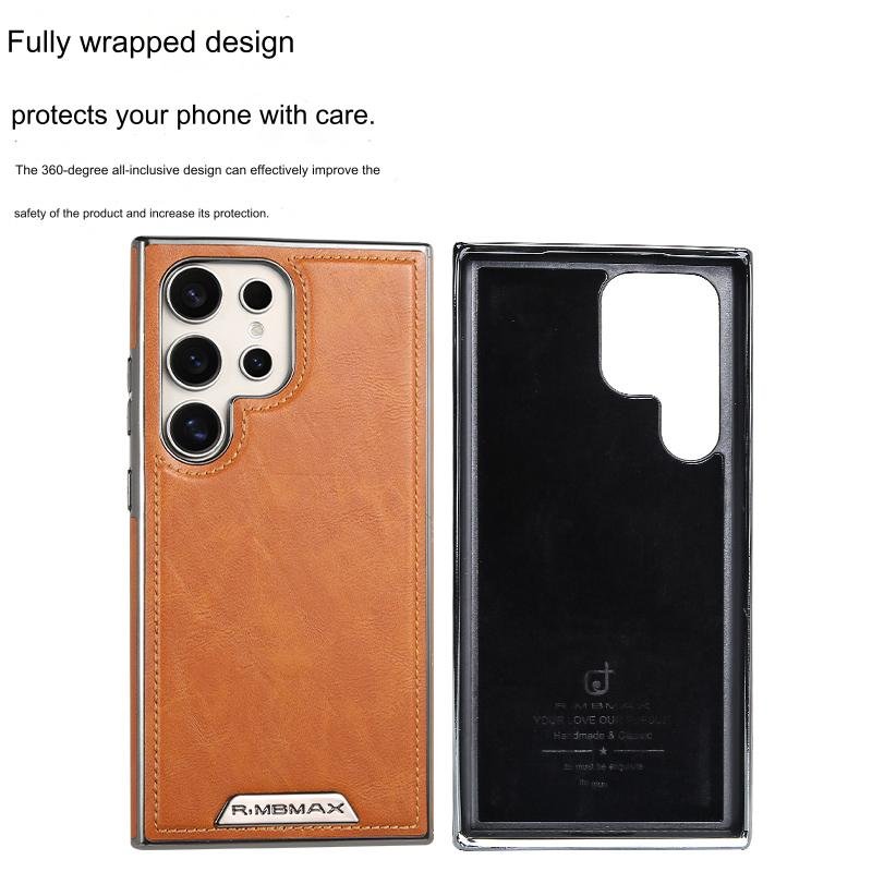 Premium PU Leather Magnetic Mobile Phone Case For Samsung Galaxy 24 Ultra S23 Shockproof Protective Wireless Charging Cover