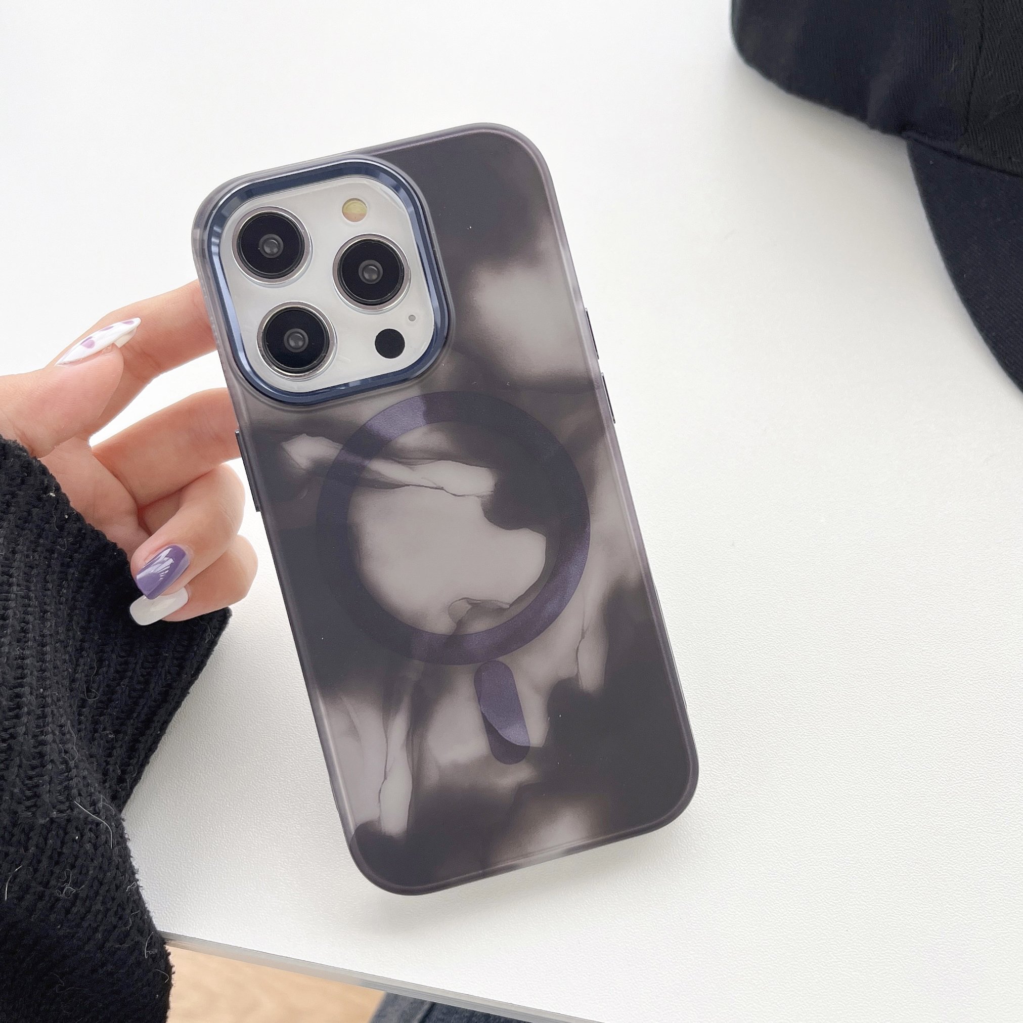 New Colors Gradient Ink Dye Mobile Phone Cases Back Cover Support Wireless Charge Magnetic Case For iPhone 14 Pro Max