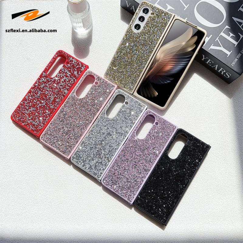 High-end Luxury Glitzy Flash Phone Case For Samsung ZFlip Zfold 3 4 5 PC All-inclusive Fall Protection Case