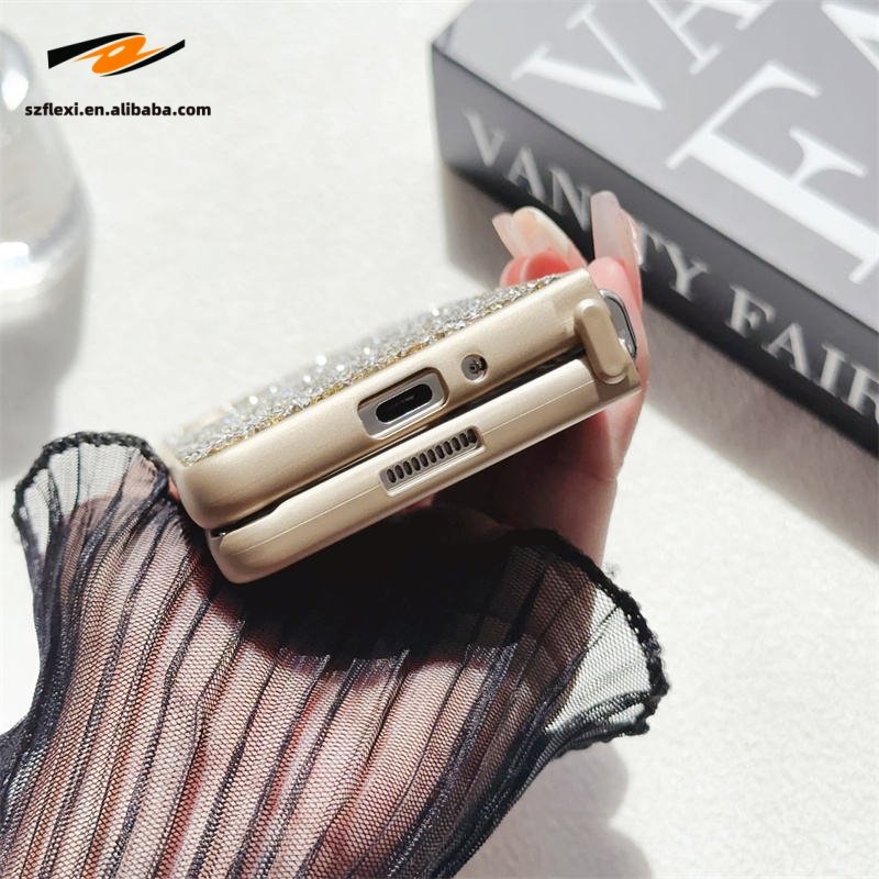 High-end Luxury Glitzy Flash Phone Case For Samsung ZFlip Zfold 3 4 5 PC All-inclusive Fall Protection Case
