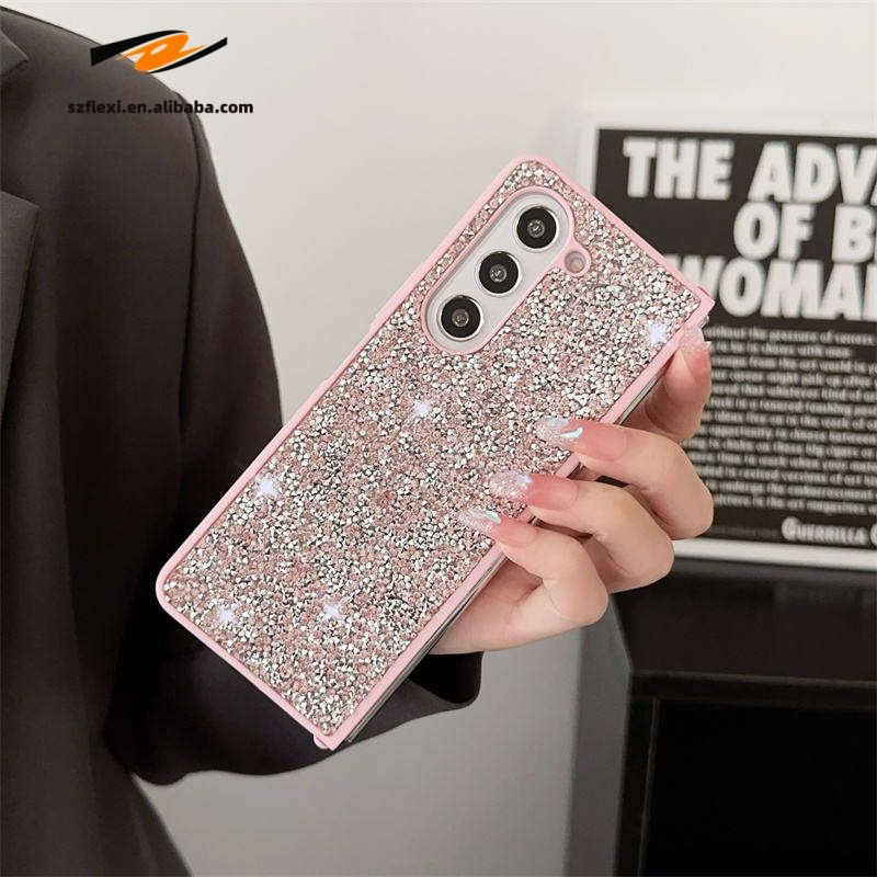 High-end Luxury Glitzy Flash Phone Case For Samsung ZFlip Zfold 3 4 5 PC All-inclusive Fall Protection Case