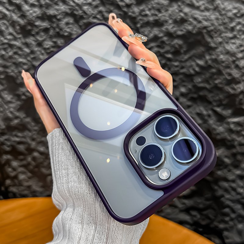 Luxury Shockproof Clear Transparent Phone Case For iPhone 12 13 14 15 16 Pro Max Wireless Charging Magnetic Back Cover Funda