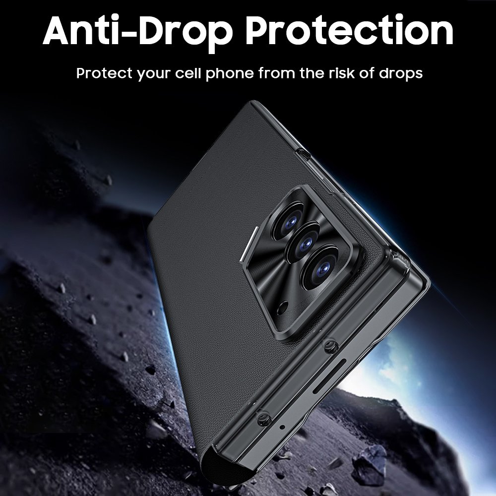 For Samsung Galaxy Z Fold6 Phone Case Lens Holder Genuine Leather Full Protection Anti-fall For Galaxy ZFold 6 Phone Cover