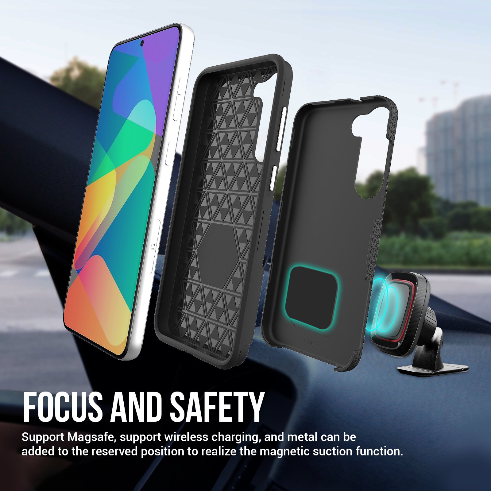 Silicone + Acrylic Mobile Phone Case For Samsung Galaxy S22 S21 S23 Note 20 Ultra S23 Plus Transparent Shockproof Cover Coque