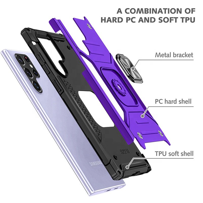 For Samsung S22 S23 Case Cover Shockproof Stand Hard Kickstand Mobile Case for Samsung S22 Plus/S22 Ultra
