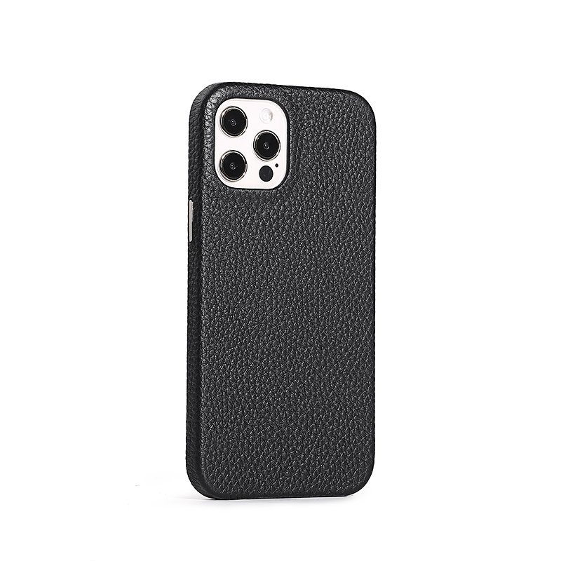 For iPhone 14 Pro Max Case Pebble Leather Mobile Phone Cases Wrapped Edge Leather Phone Cover