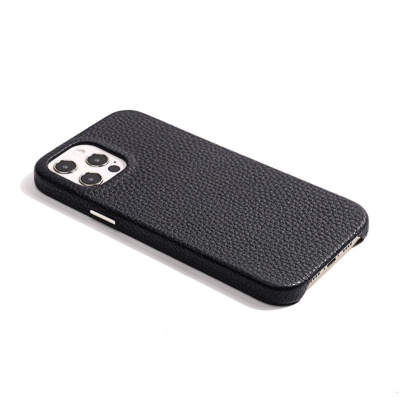 For iPhone 14 Pro Max Case Pebble Leather Mobile Phone Cases Wrapped Edge Leather Phone Cover