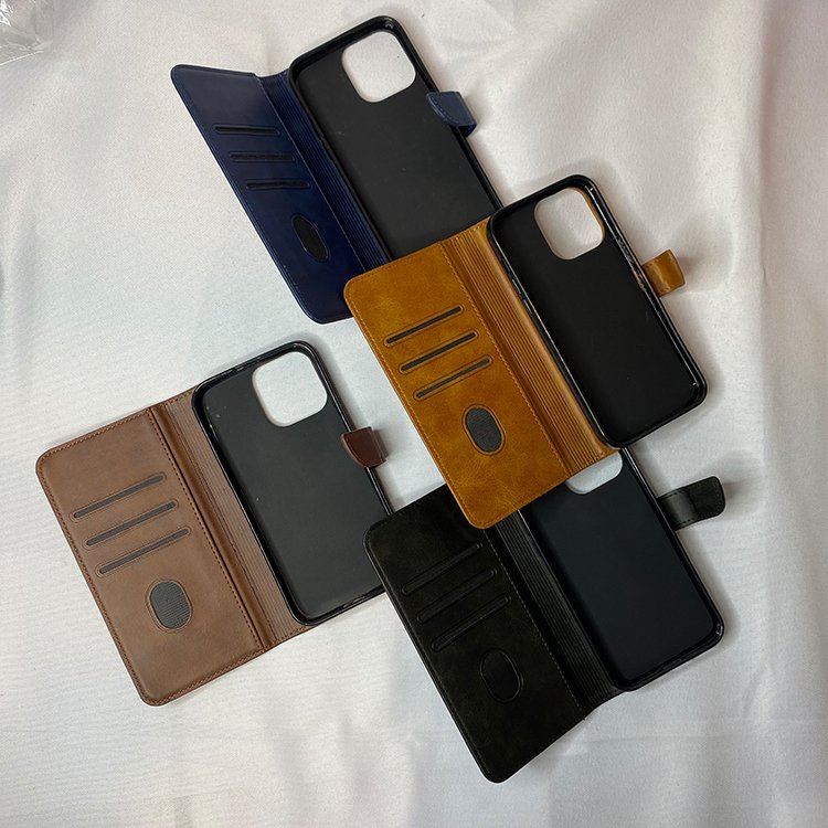 Luxury Minimalist Leather Flip Phone Case Suitable For Iphone 11 12 13 14 pro max Wallet Phone Case With Card Slot