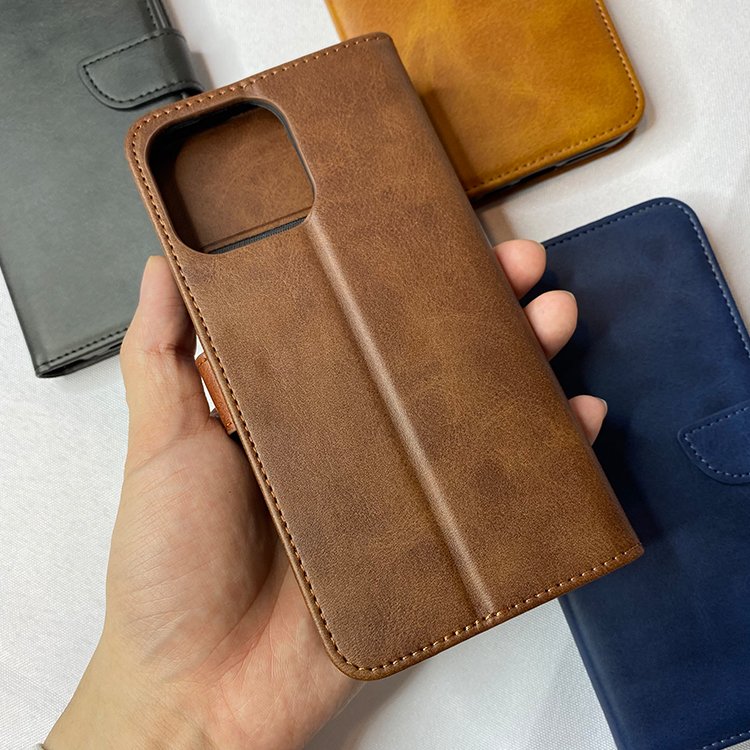 Luxury Minimalist Leather Flip Phone Case Suitable For Iphone 11 12 13 14 pro max Wallet Phone Case With Card Slot