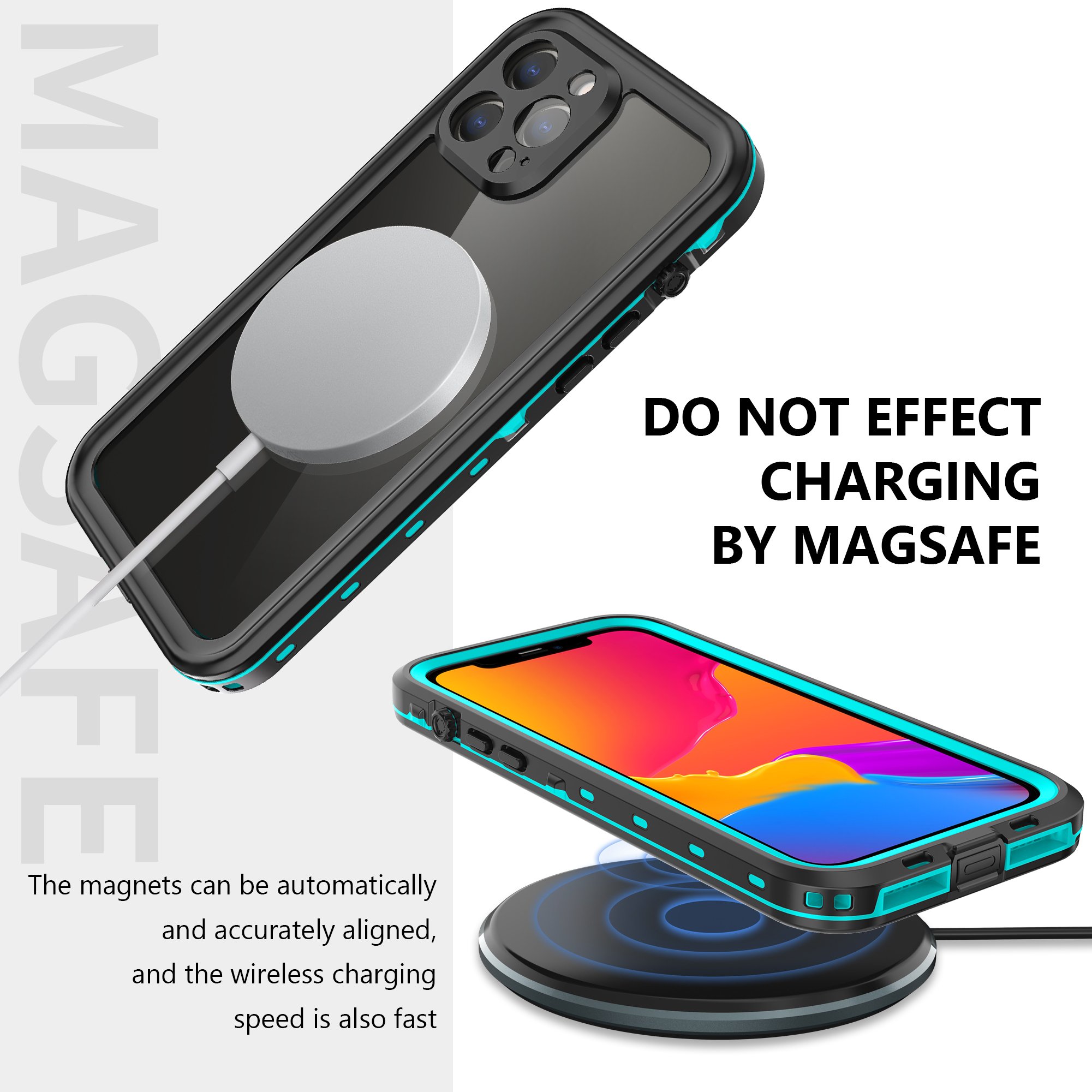 Factory wholesale PC+TPU built-in screen protector shockproof IP68 professional water proof phone case for iPhone13/14/15promax