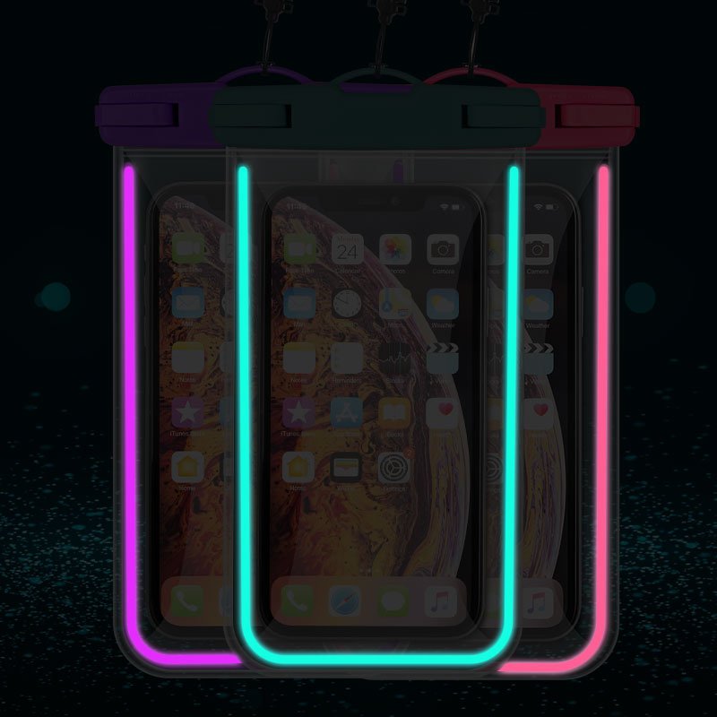 Wholesale Hot Selling Cell Phone Pouch Luminous PVC Waterproof Mobile Phone Case Bag For Samsung