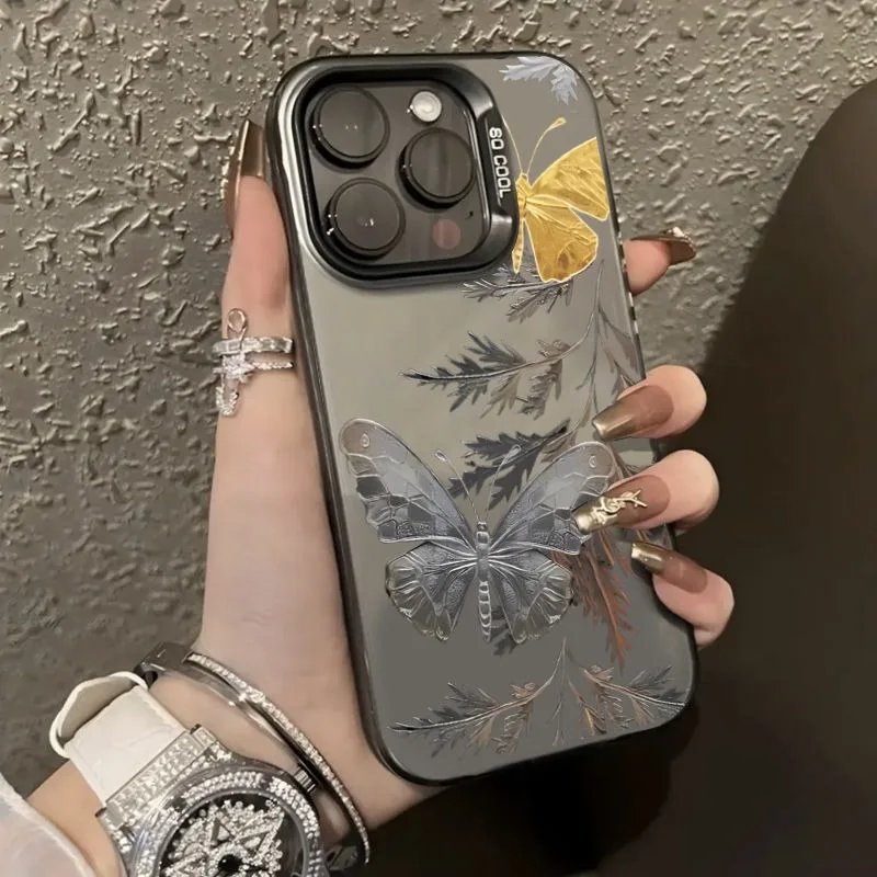 Yellow Butterfly All-inclusive Anti-drop Case For IPHONE11 12PRO 13 13PRO 14 14PRO 15 15PRO 15PROMAX XS Mobile Phone Case