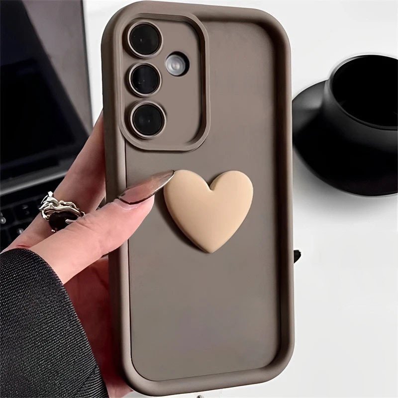 Factory Price Custom Matte TPU Mobile Phone Case For Samsung Galaxy S24 Ultra Case For iphone Luxury Cell Cover with love heart