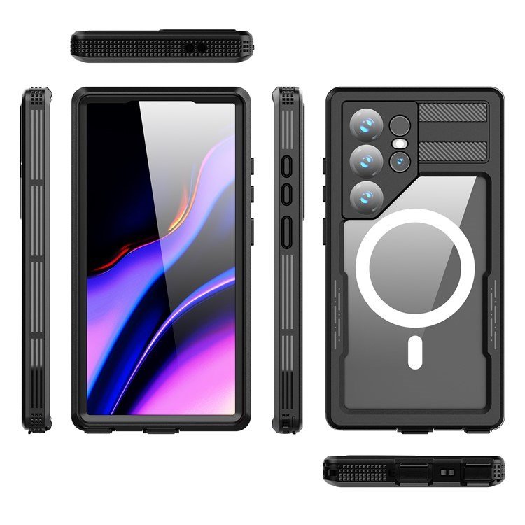 Mobile Phone Cases REDPEPPER IP68 Waterproof Case for Samsung Galaxy S24 Ultra Magnetic Clear Phone Cover