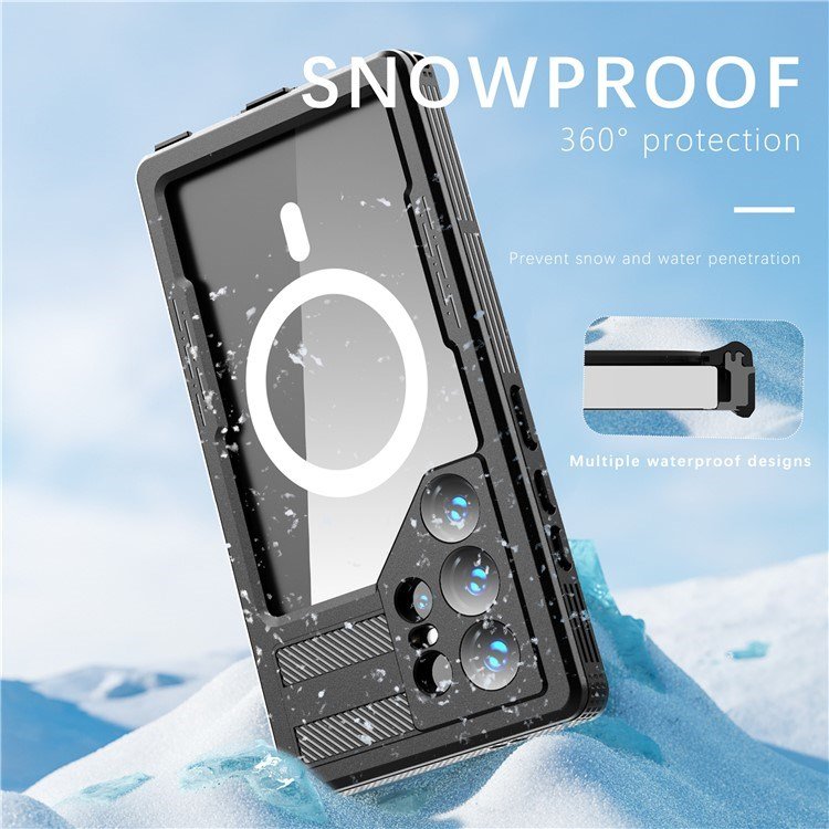 Mobile Phone Cases REDPEPPER IP68 Waterproof Case for Samsung Galaxy S24 Ultra Magnetic Clear Phone Cover