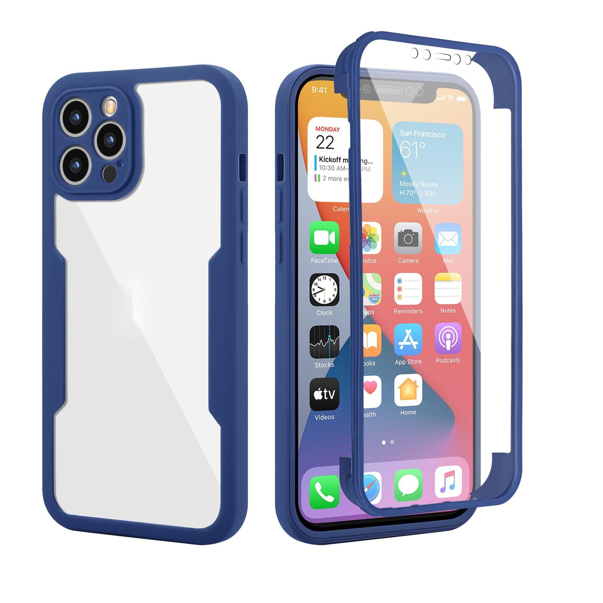 Luxurious 360° Inclusive Mobile Phone Case For Iphone 12 13 14 15 Pro Max anti-fall Mobile Phone Protective Case For 14 15 Plus