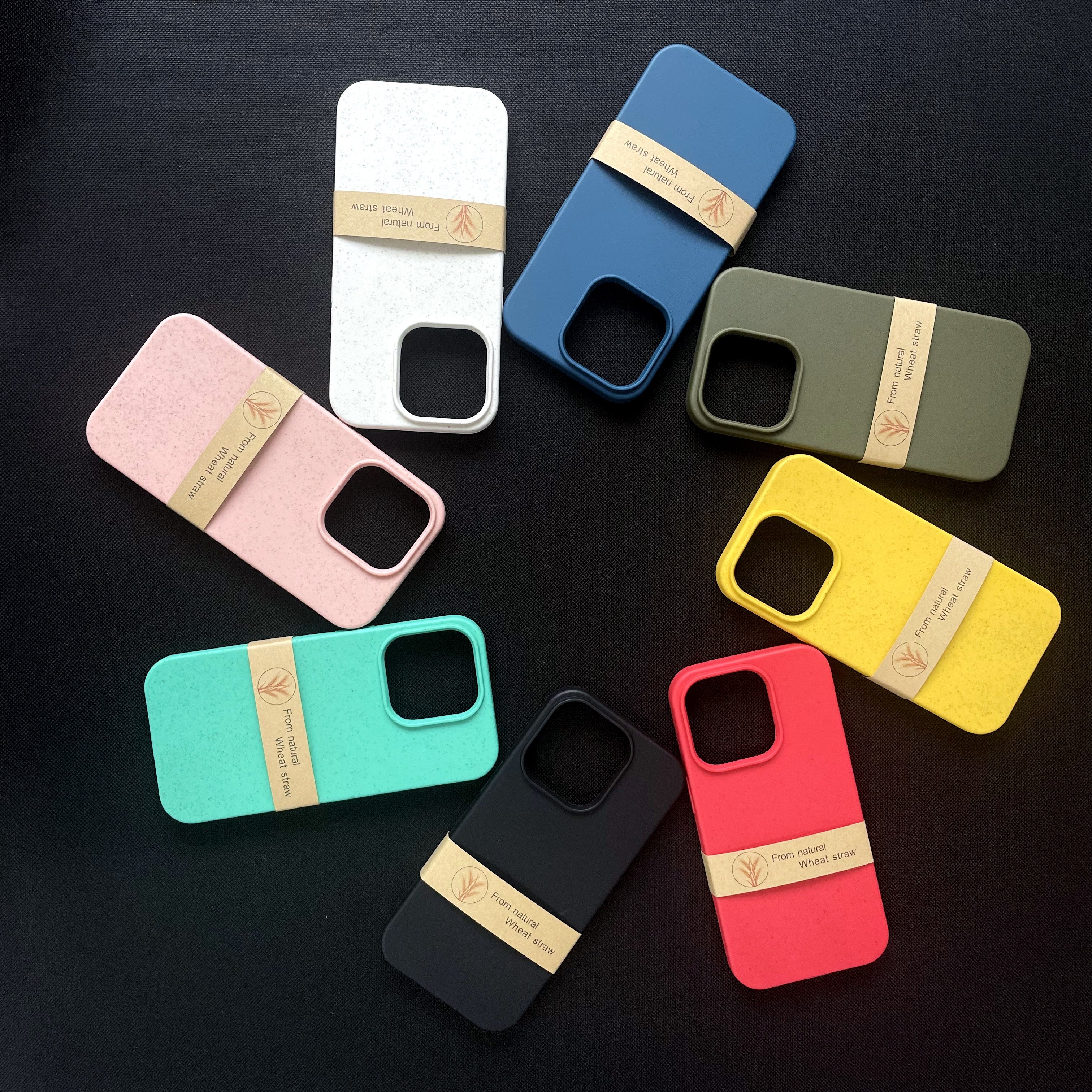 Luxury Eco Friendly Compostable biodegradable Phone Cases For iphone 13 14 pro max Custom Mobile case