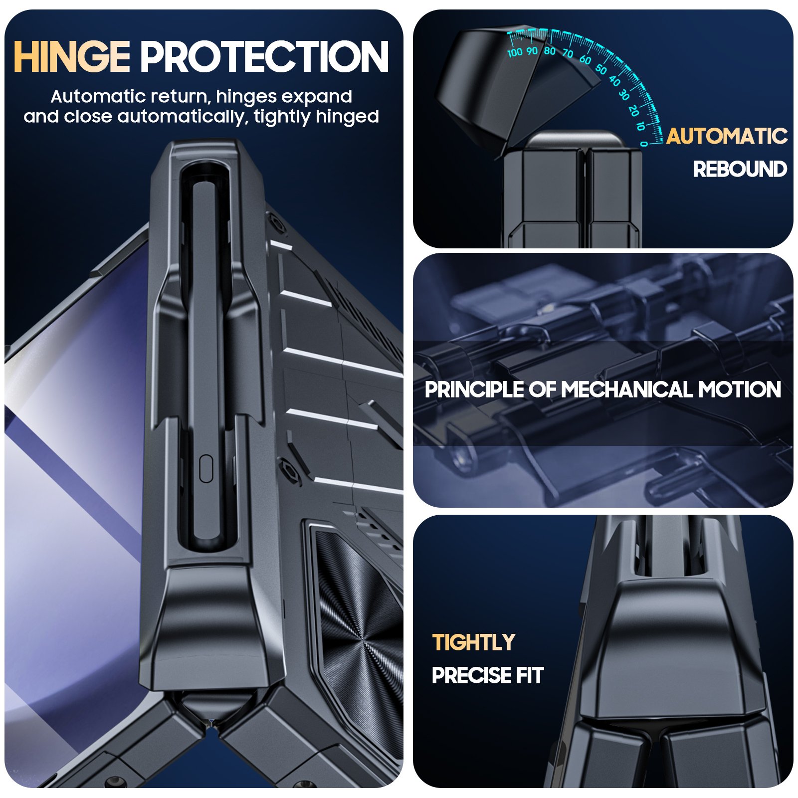 For Samsung Galaxy Z Fold 5 Phone Case Full Protection Armored Hinge With Holder Pen Slot Phone Cover For Galaxy Z Fold5