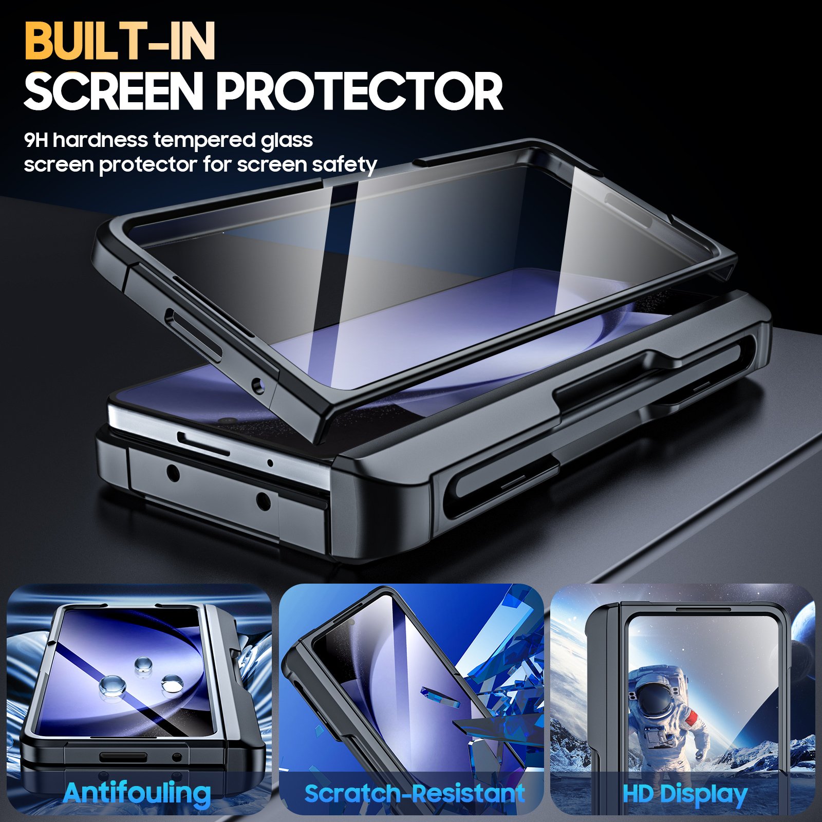 For Samsung Galaxy Z Fold 5 Phone Case Full Protection Armored Hinge With Holder Pen Slot Phone Cover For Galaxy Z Fold5