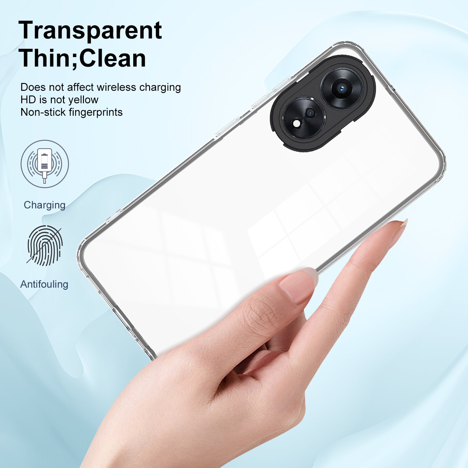 Transparent Full Cover PC TPU Shockproof Protective Mobile Phone Case For OPPO A78 4G A38 A98