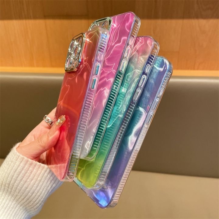 Luxury Electroplate Lens Least Water Wave Ripple Design IMD Mobile Phone Case For iPhone 11 12 13 14 15 16 pro max TPU PC Cover