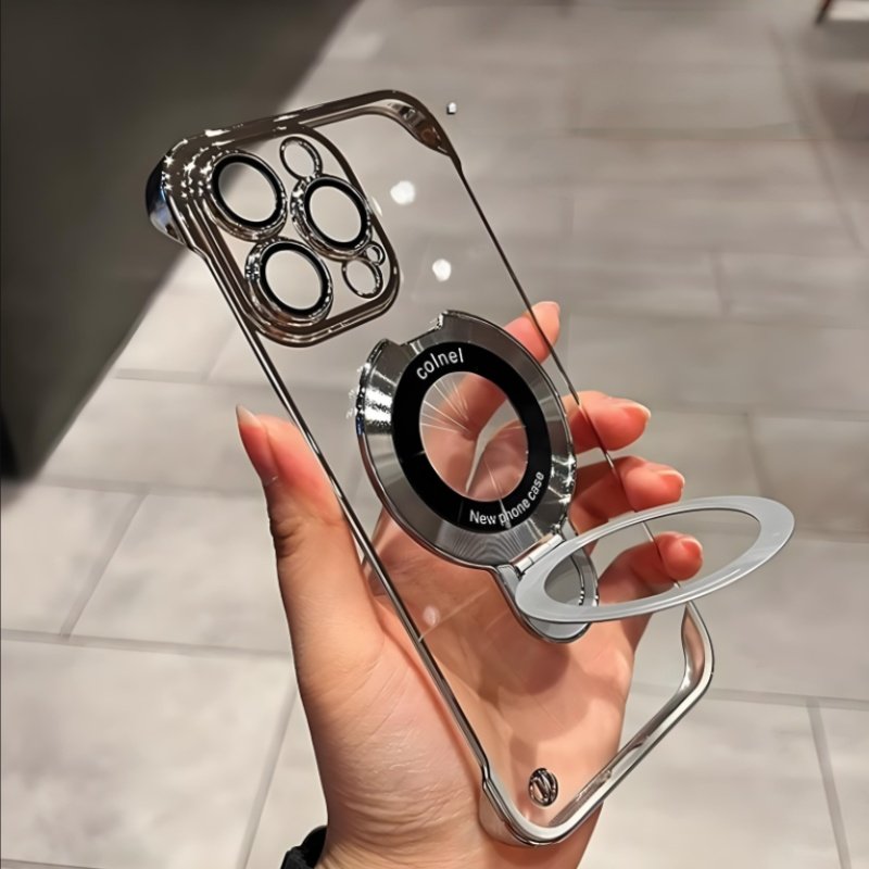 Camera Protector PC Plating Transparent PC Magnetic Cell Mobile Phone Case For iPhone 15 Pro Max Plus 16 13 S30 Frameless Cover
