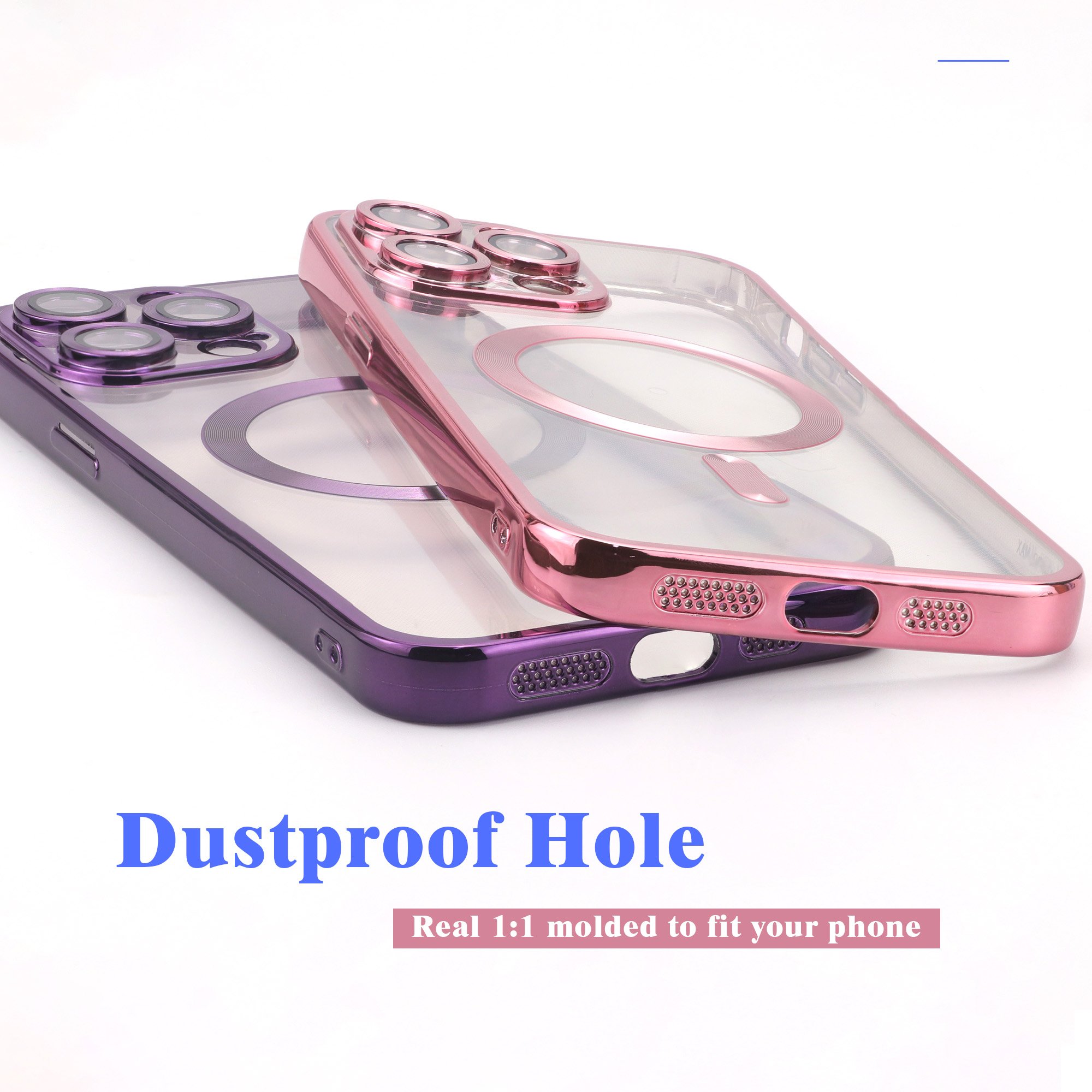 Electroplate Plated Wireless Charging Shockproof Back Cover Magnetic Safes Mobile Phone Case For Iphone 15 14 Pro Max