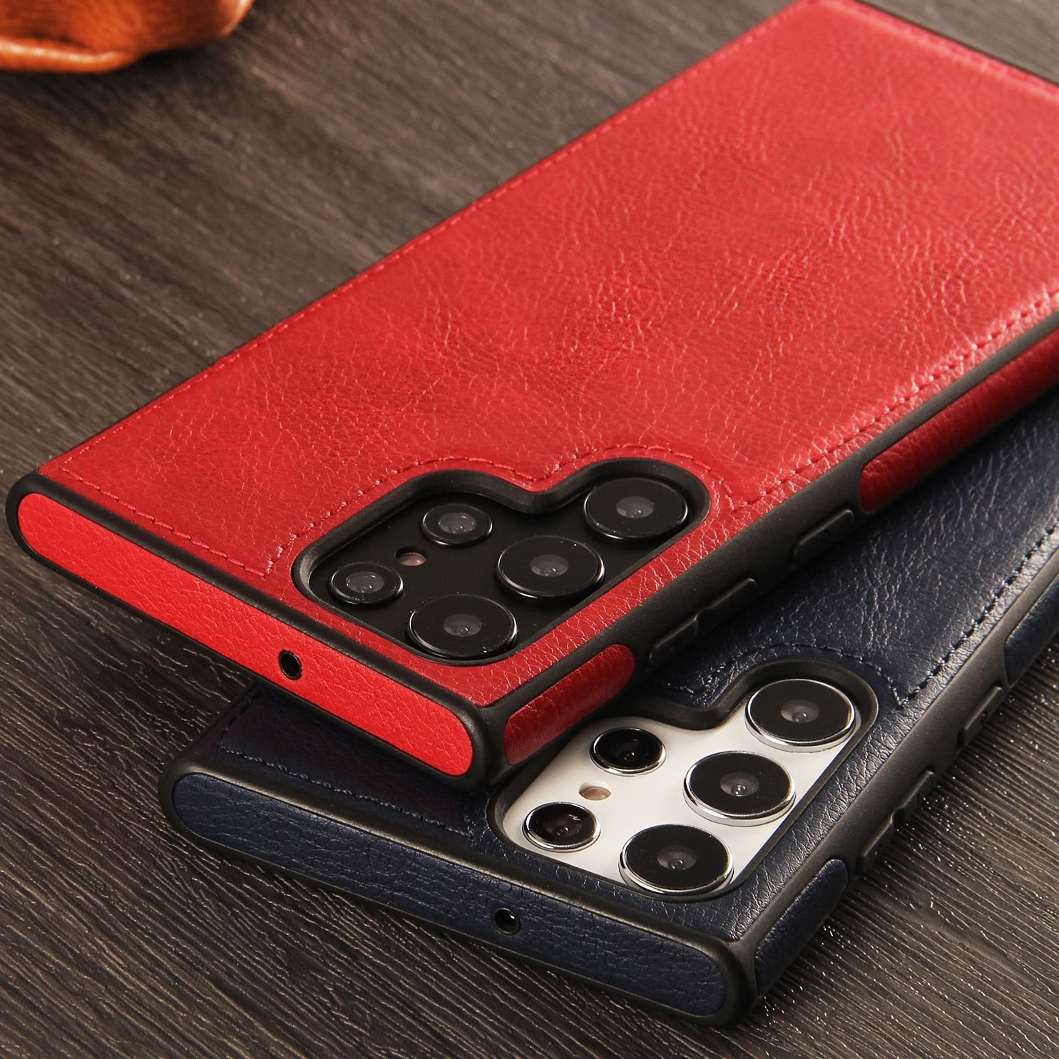 Luxury Handmade Splicing Stitching PU Leather Cover Mobile Phone Case For Samsung Galaxy S23 Ultra S24