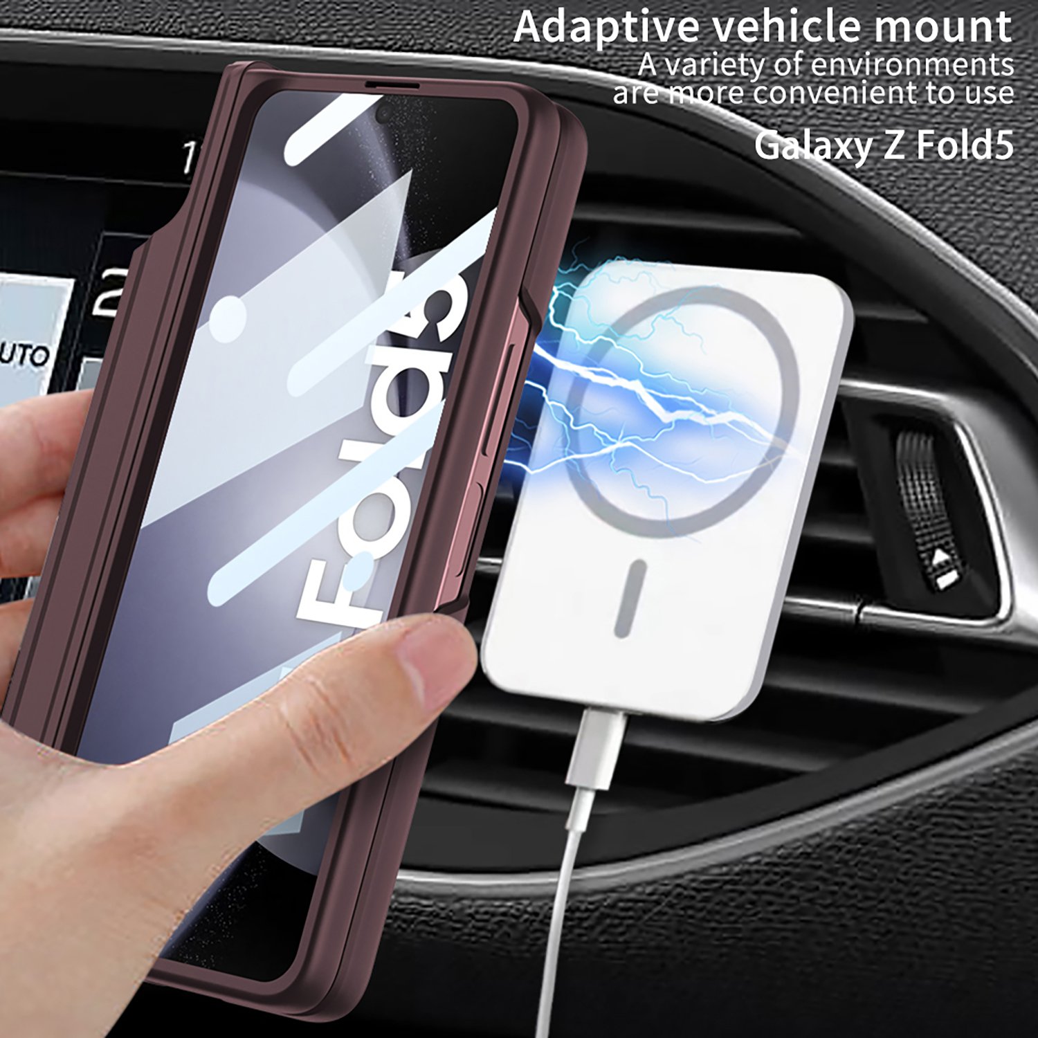 GKK wireless charge Magnetic Pen Box Hinge Case for Samsung Z Fold5 Fold4 Mobile phone shell with build-in glass