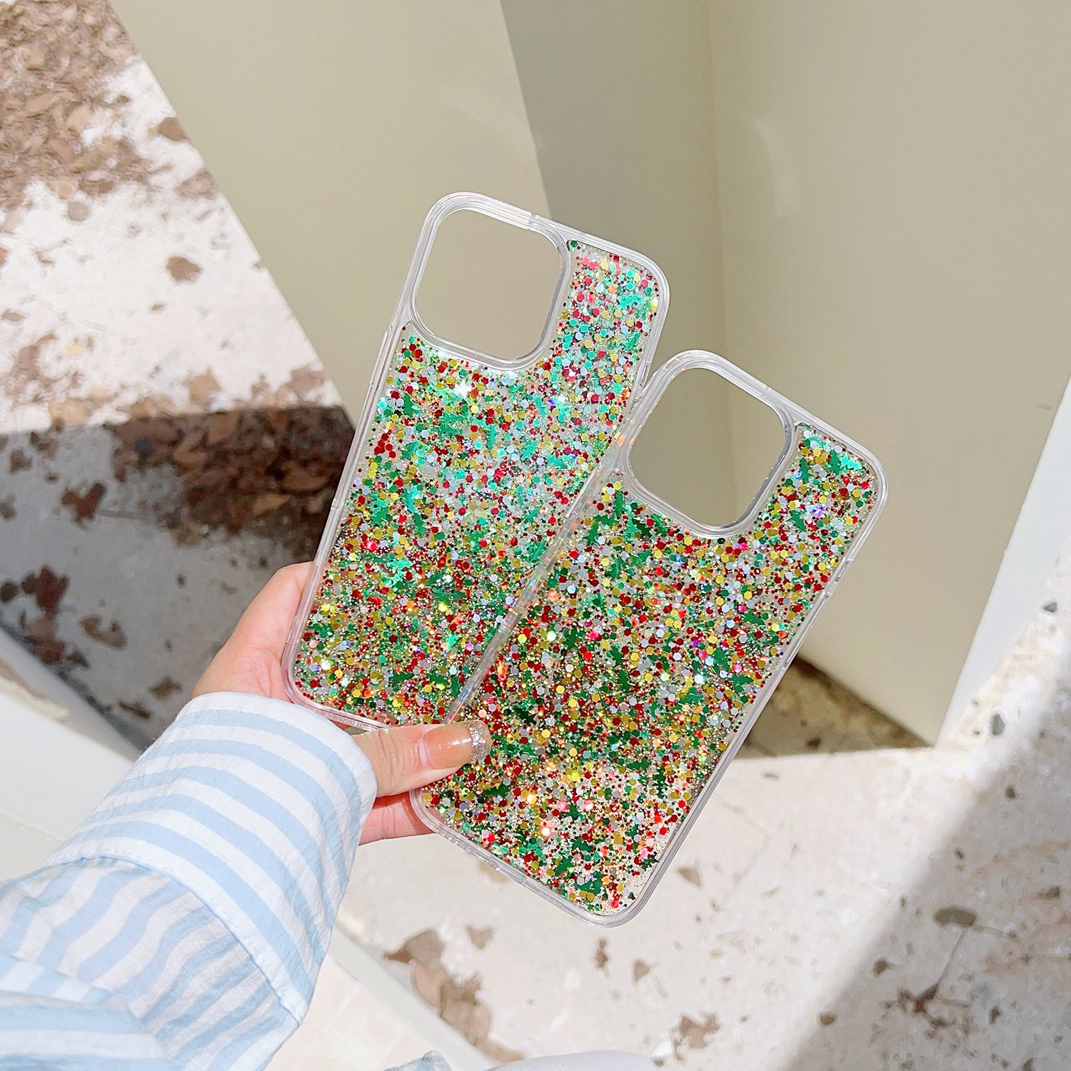 Christmas Gifts Phone Case For iPhone 16 Pro Max Clear Cute TPU PC Hard Shockproof Xmas For iPhone 16 15 14 13 11 Case