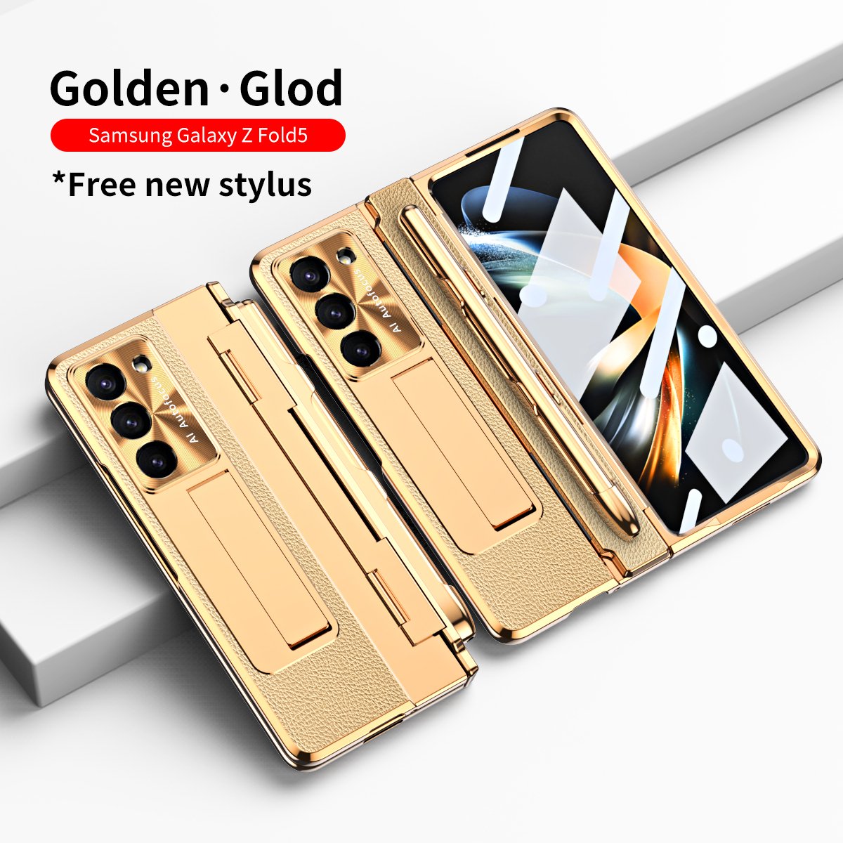 For Samsung Galaxy Z Fold 5 Case - Full Body with Hinge Protection Cover, Tempered Glass Screen Protector, Kickstand and S Pen