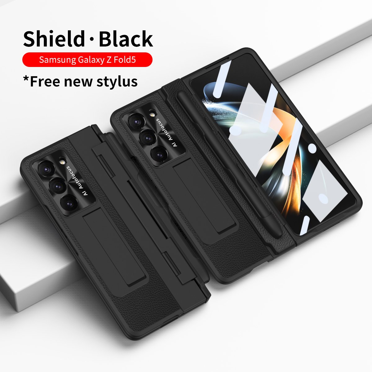 For Samsung Galaxy Z Fold 5 Case - Full Body with Hinge Protection Cover, Tempered Glass Screen Protector, Kickstand and S Pen