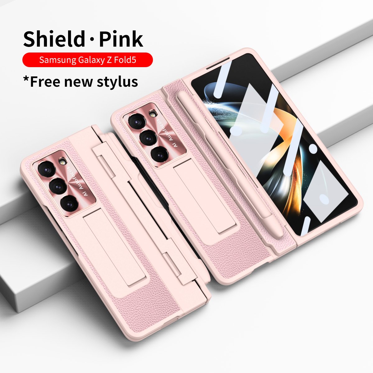 For Samsung Galaxy Z Fold 5 Case - Full Body with Hinge Protection Cover, Tempered Glass Screen Protector, Kickstand and S Pen