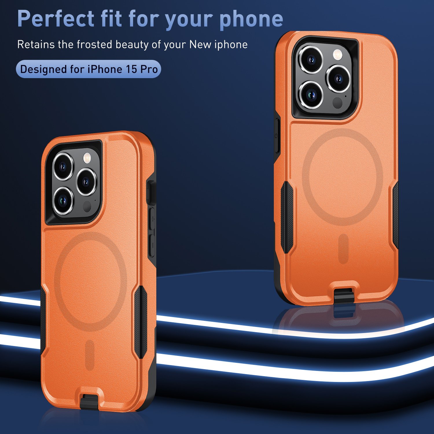 Magnetic Armor Mobile Cover For iPhone 15 Pro 15 Plus Plastic Covers For Magnetic iPhone 15 Commuter Case with kickstand