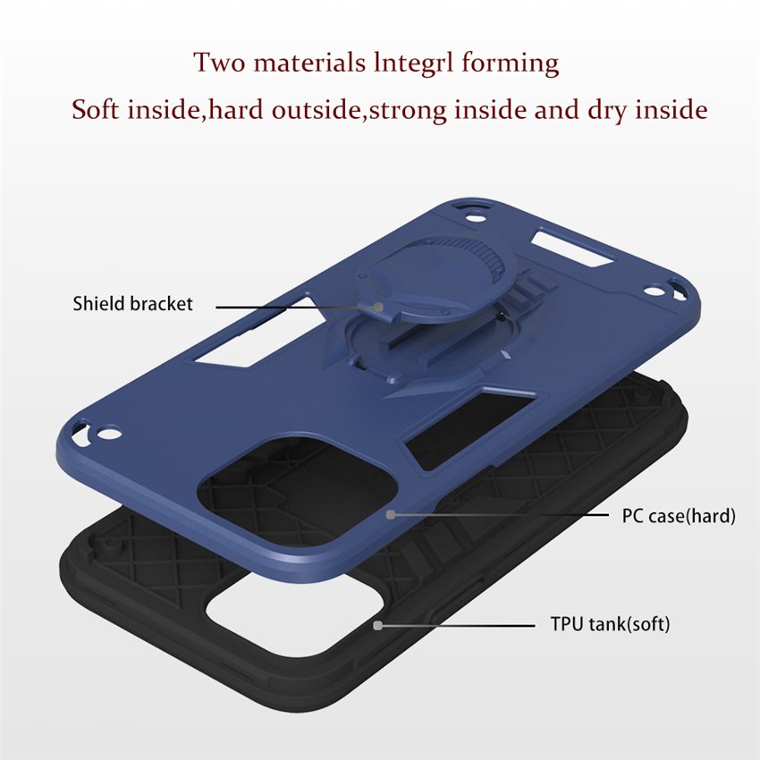 for iPhone 11 Pro XS Max XR 7 8 Samsung A11 Note 20 S20 Ultra 2in1 Shockproof Holder Mobile case with Kickstand Phone Case