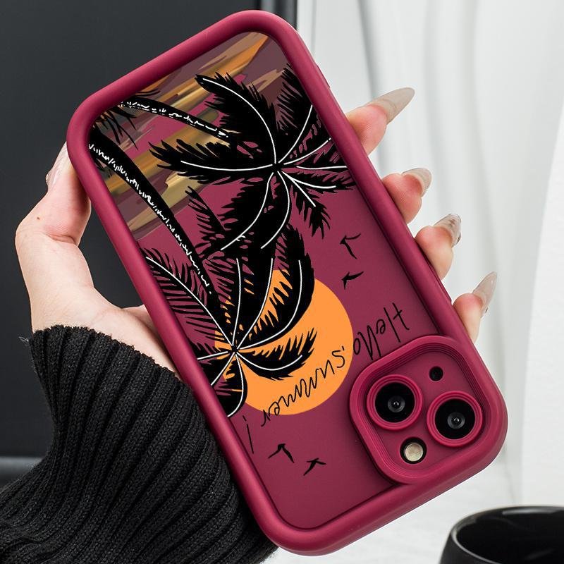 Sunset Coconut Trees Wholesale Price Custom Pictures Logo TPU Phone Case Cover for iPhone 16 15 14 13 12 11 Pro Max Plus