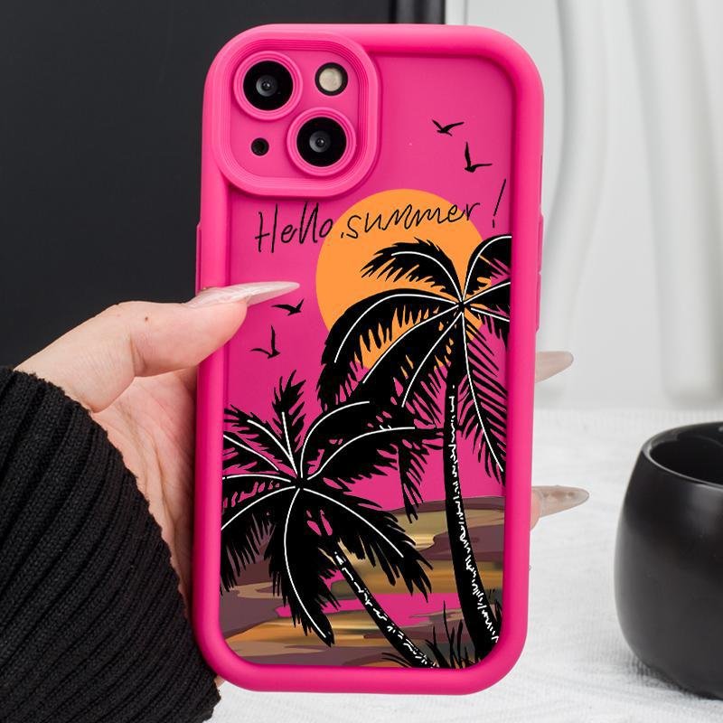 Sunset Coconut Trees Wholesale Price Custom Pictures Logo TPU Phone Case Cover for iPhone 16 15 14 13 12 11 Pro Max Plus