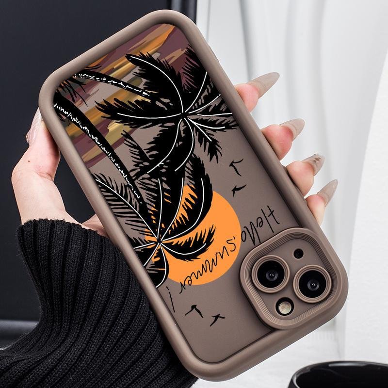 Sunset Coconut Trees Wholesale Price Custom Pictures Logo TPU Phone Case Cover for iPhone 16 15 14 13 12 11 Pro Max Plus