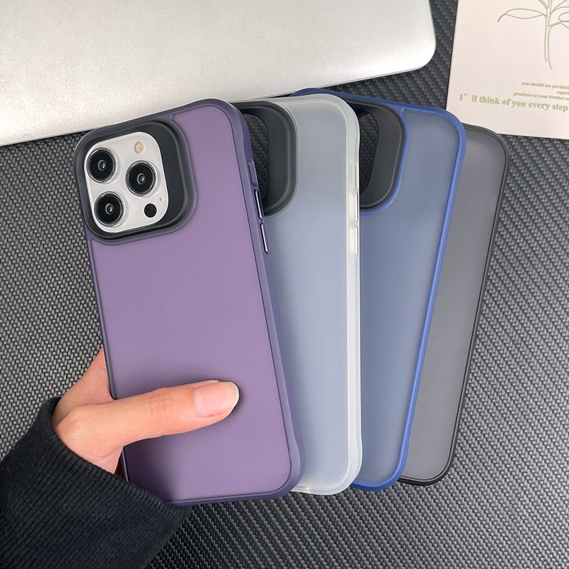 Premium Translucent Matte Hard PC Soft TPU Rubber Coating Shockproof Anti-Shock Impact Mobile Phone Case for iPhone 14 15 16 Pro