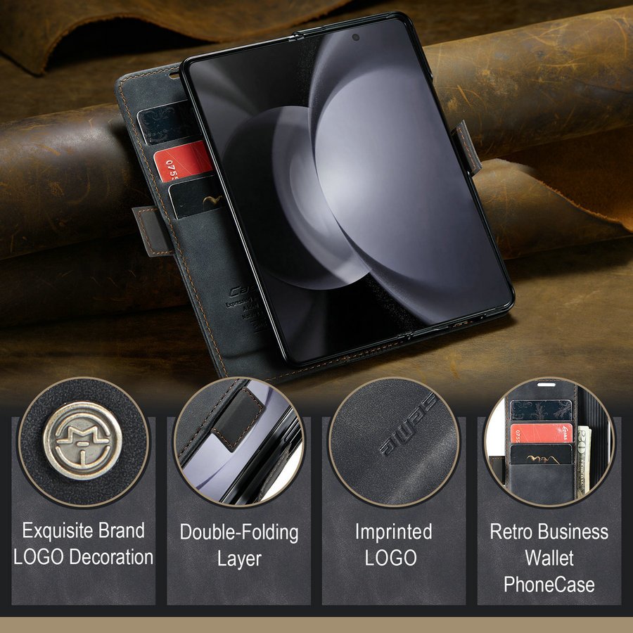 CaseMe Luxury Leather Phone Case For Samsung Galaxy Z Fold 5 5G Flip Wallet Cover For Galaxy Z Fold 5 4 Mobile Phone cases