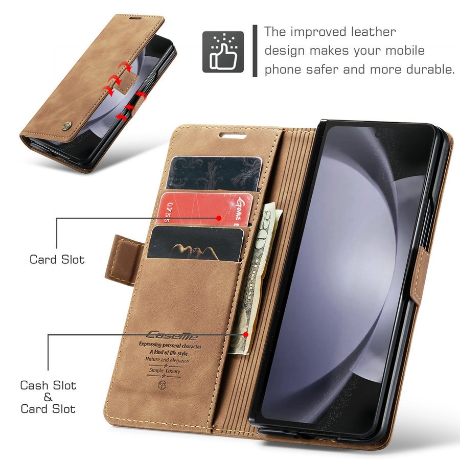 CaseMe Luxury Leather Phone Case For Samsung Galaxy Z Fold 5 5G Flip Wallet Cover For Galaxy Z Fold 5 4 Mobile Phone cases