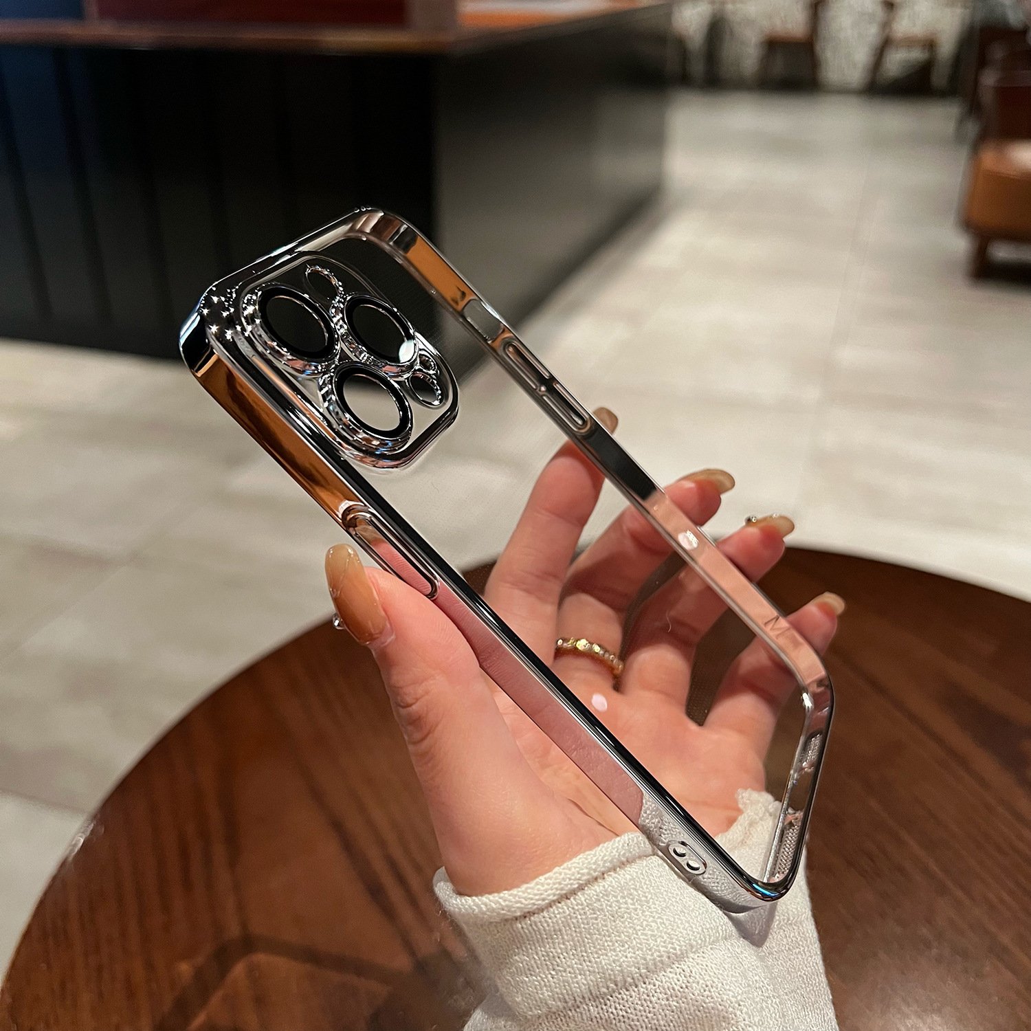 With Camera Protection Clear Electroplating Mobile Phone Cover Case For Iphone 13 14 15 Pro Max Plus