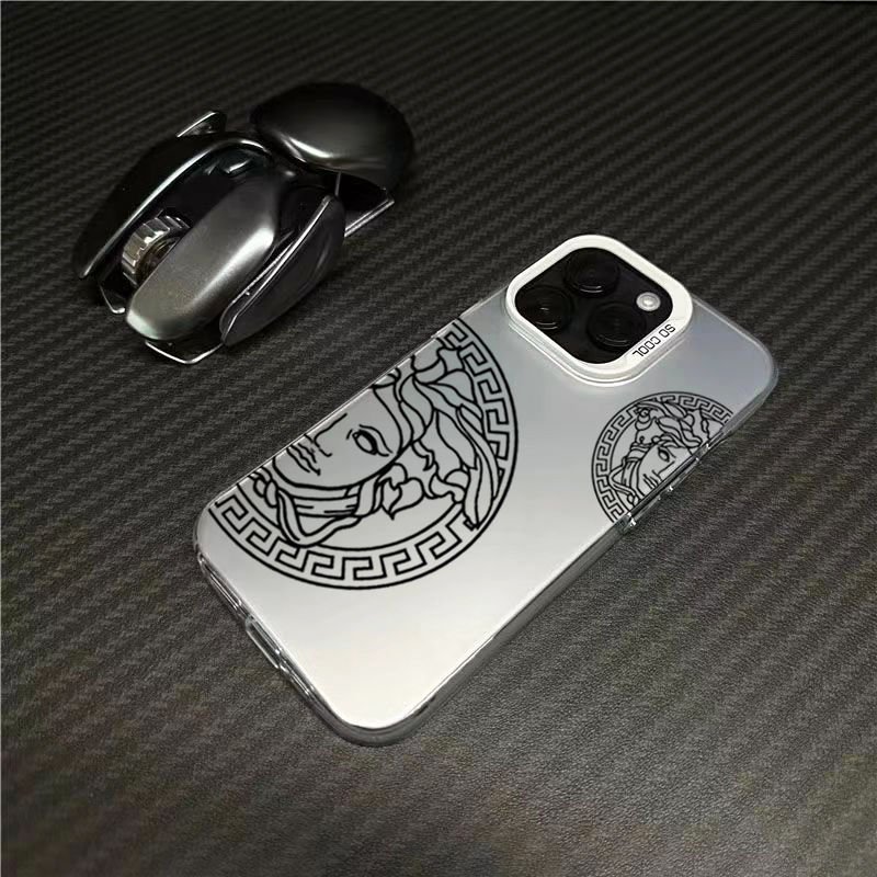 Electroplated trendy luxury brand suitable for iphone 16promax phone case for iPhone 15 14pro retro style 13 luxury