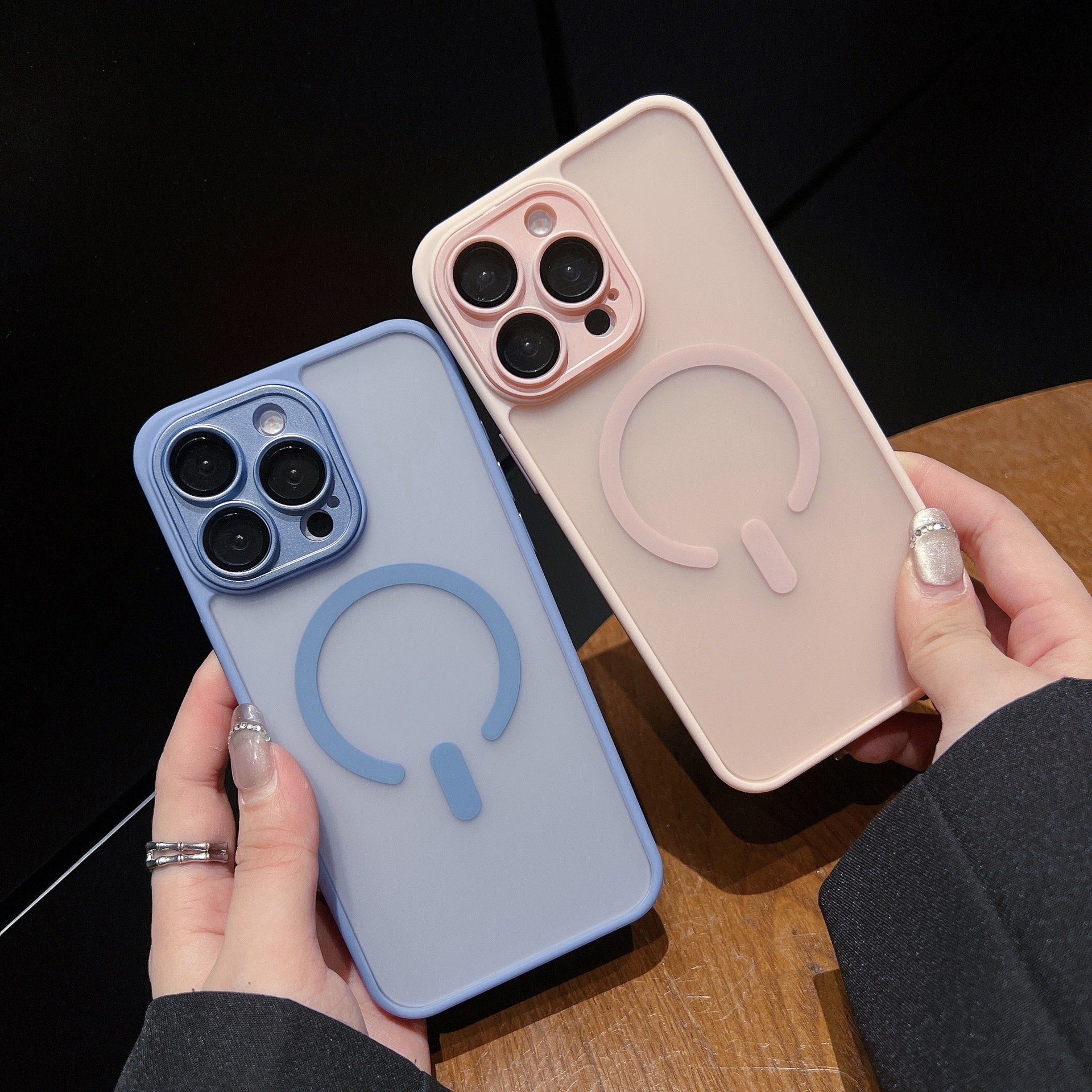 New design high quality magnetic matte mobile phone cases for iphone 11 12 13 14 15 16 promax anti-fall phone accessories