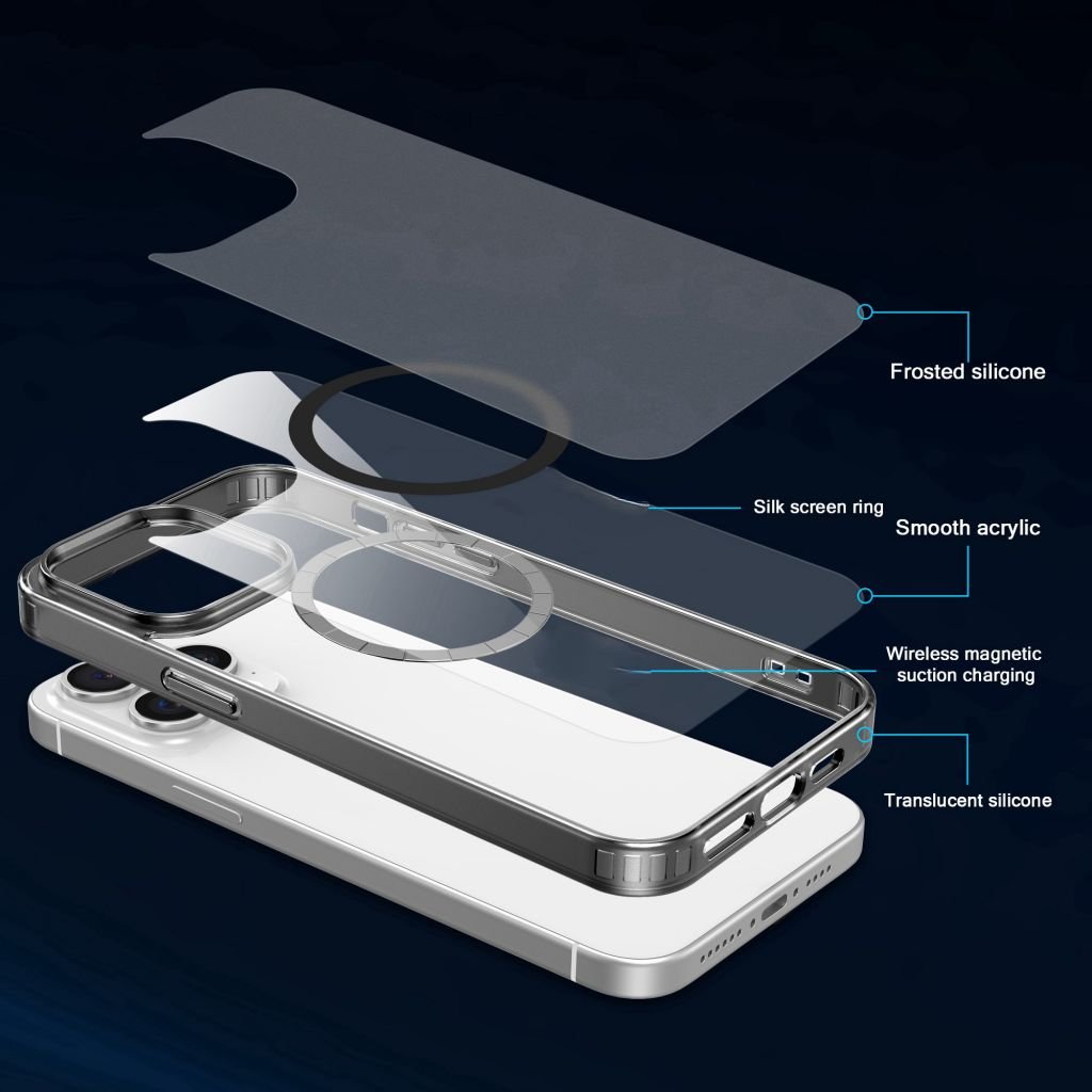 Shockproof Transparent Color Magnetic Mobile Phone Case Suitable For iPhone 16 15 14 13 12 Pro Max 11