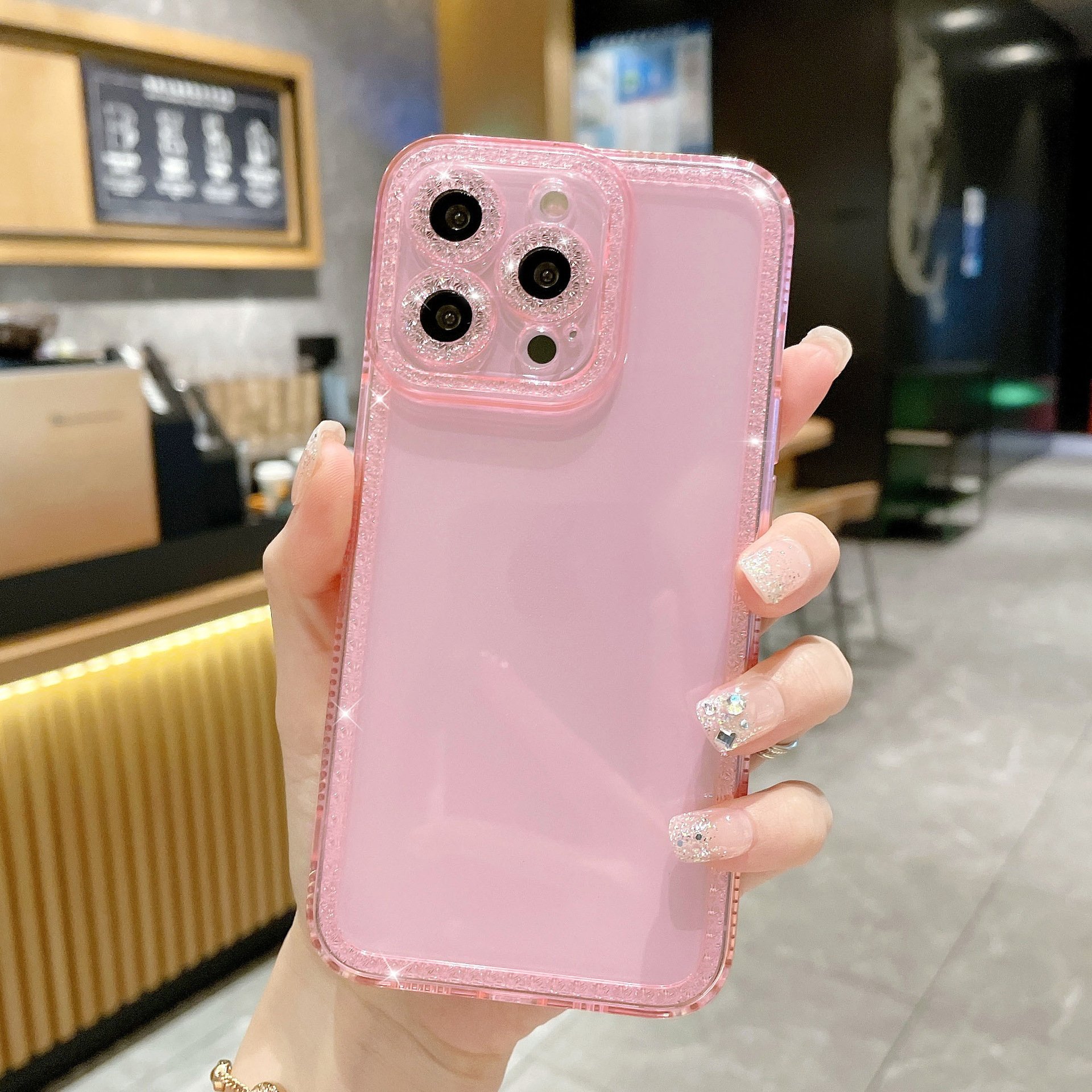 New Luxury Glitter Diamond Woman Phone Case for iPhone 15 Plus Camera Lens Protector Diamond Case for iPhone 15 Diamonds Crystal