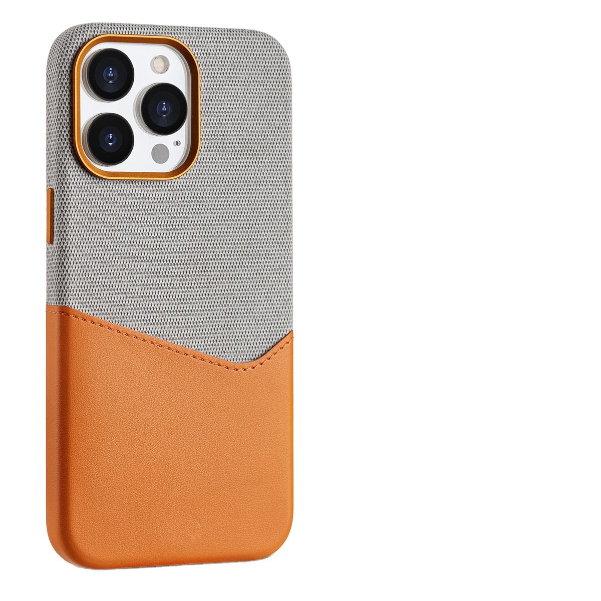 For iPhone 16 PRO MAX Mobile Phone Case Canvas Fabric Leather Splicing Color Card Slot Back Cover for iPhone 15 14