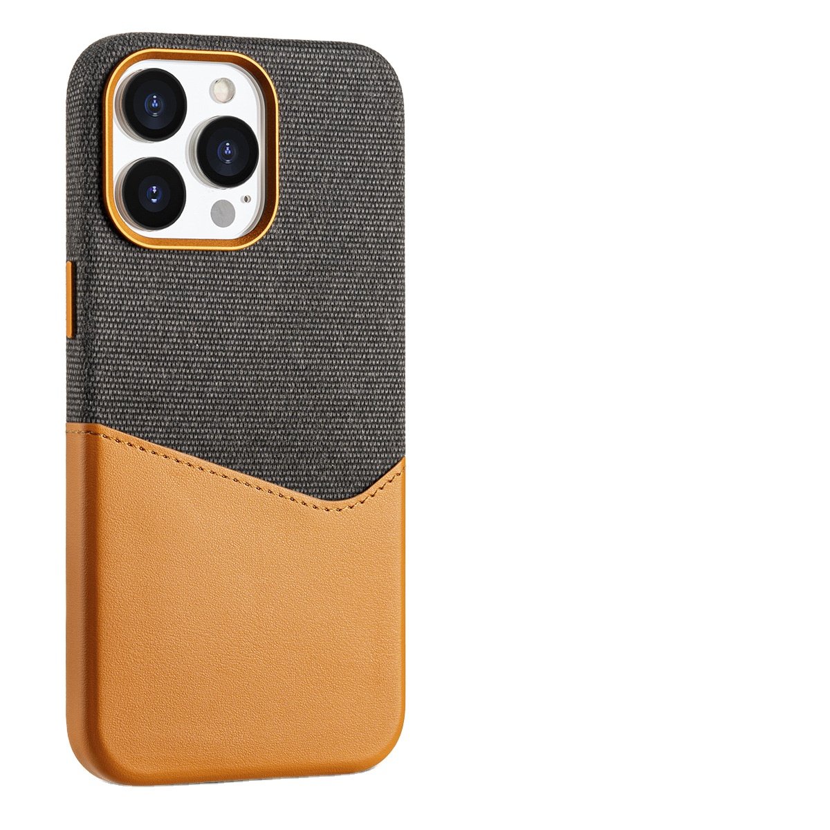 For iPhone 16 PRO MAX Mobile Phone Case Canvas Fabric Leather Splicing Color Card Slot Back Cover for iPhone 15 14