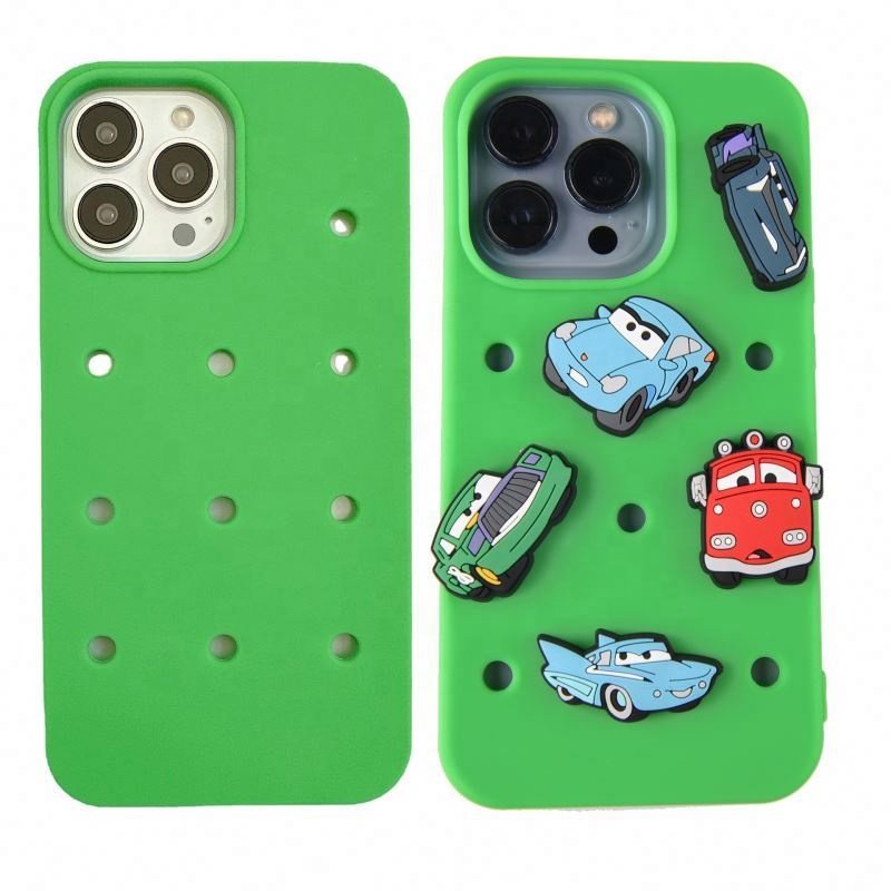 hot selling in stock multi color silicone mobile phone cases diy charms phone case