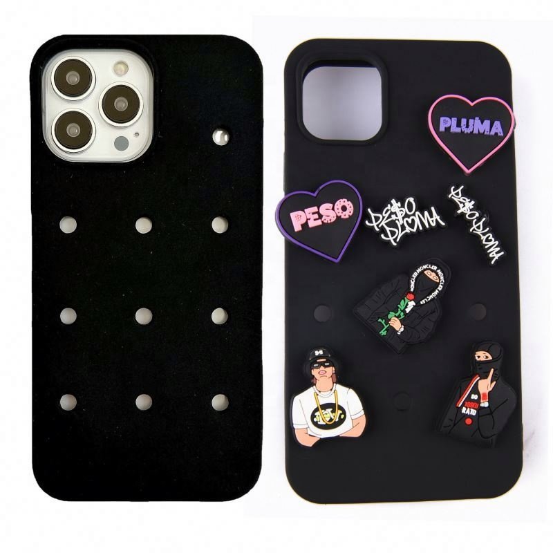 hot selling in stock multi color silicone mobile phone cases diy charms phone case